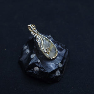 Mixed Metal Rutilated Quartz Pendant