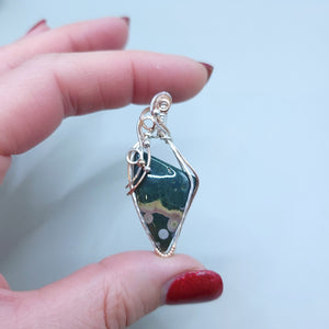 Mixed Metal Ocean Jasper Pendant