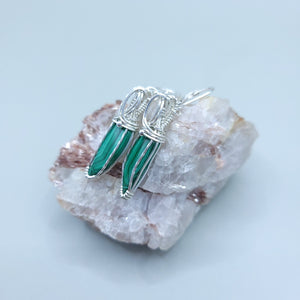 Sterling Silver Malachite Earrings