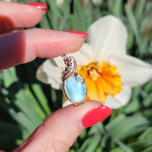 Mixed Metal Larimar Pendant