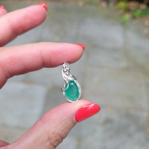 Sterling Silver Zambian Emerald Pendant