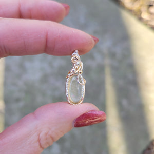 Mixed Metal Rare Malawi Rainbow Moonstone Pendant