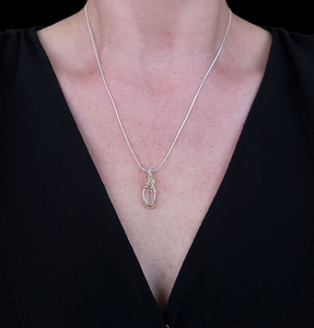 Mixed Metal Rare Malawi Rainbow Moonstone Pendant
