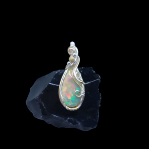 Mixed Metal Ethiopian Welo Opal Pendant