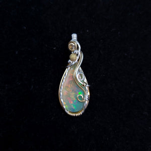Mixed Metal Ethiopian Welo Opal Pendant