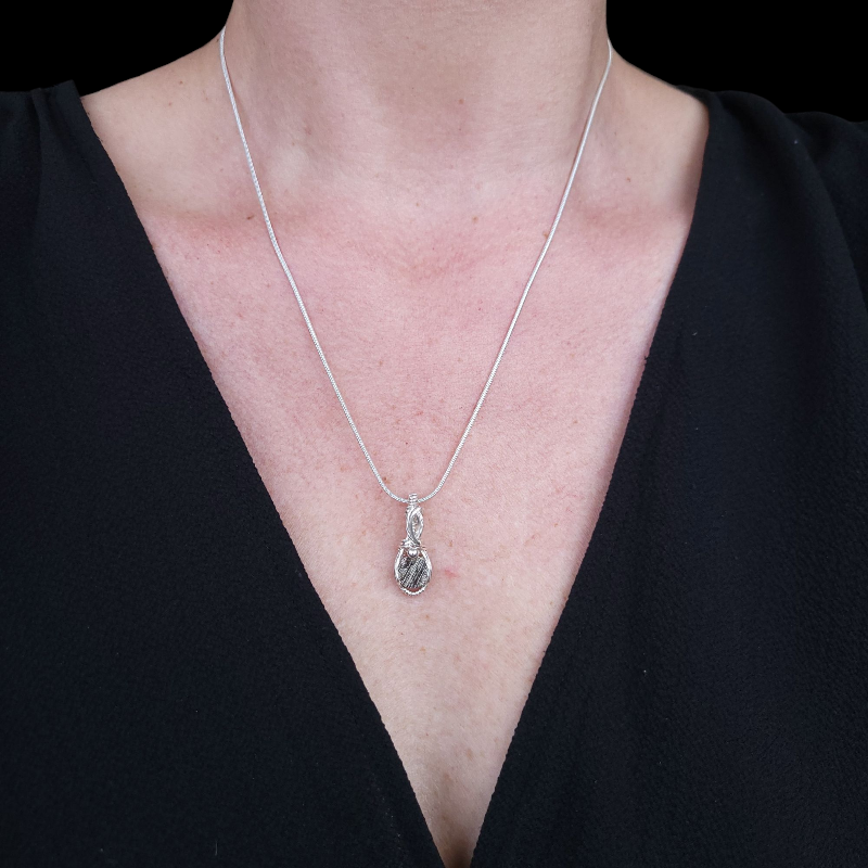Sterling Silver Gibeon Meteorite Mini Pendant