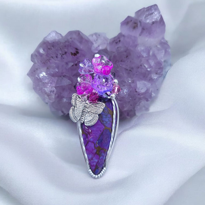 Sterling Silver Purple Mohave Turquoise Spring Pendant