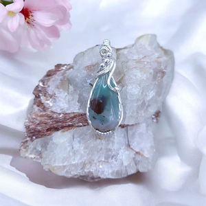 Sterling Silver Aqua Chrysoprase Pendant