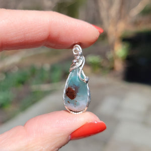 Sterling Silver Aqua Chrysoprase Pendant