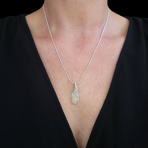 Sterling Silver Ethiopian Welo Fire Opal Pendant