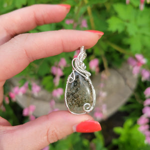 Sterling Silver Rutilated Lodolite (Garden Quartz) Pendant