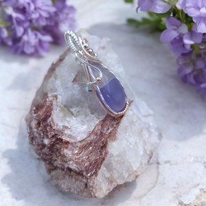 Mixed Metal Bi-color Lavender Fluorite Pendant