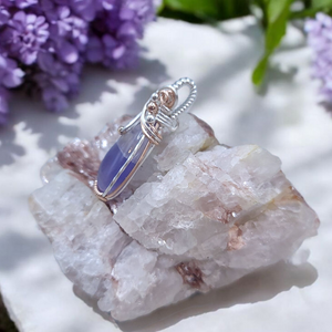 Mixed Metal Bi-color Lavender Fluorite Pendant