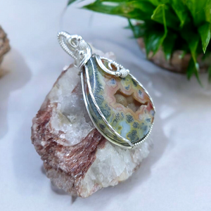 Sterling Silver Druzy Marcasite Pendant