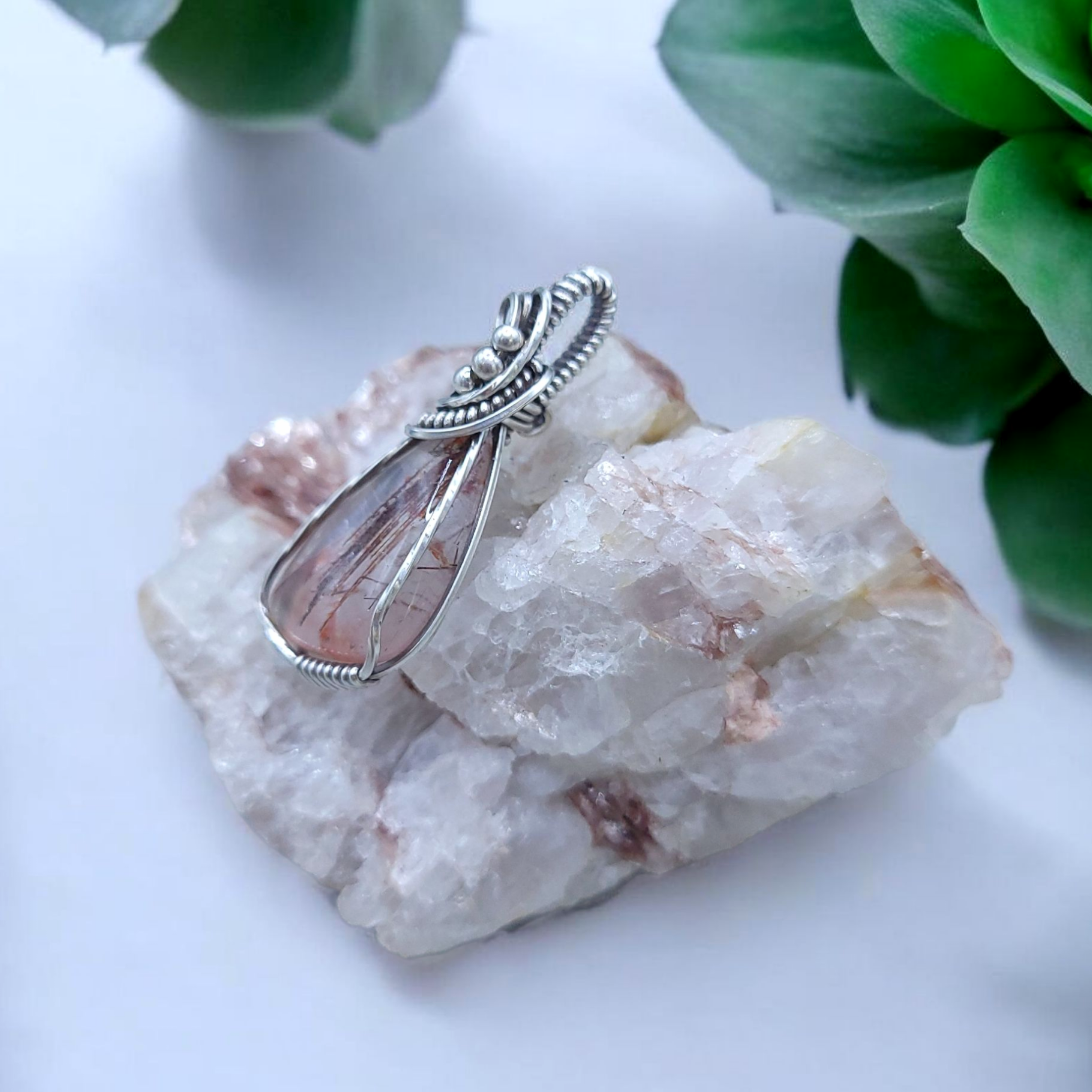 Antique Sterling Silver Iron Stained Quartz (Minas Gerias Brazil)
