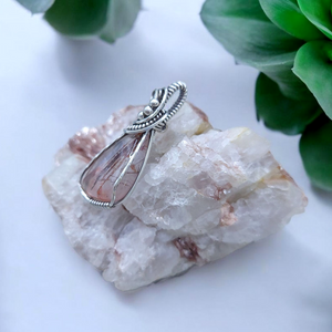 Antique Sterling Silver Iron Stained Quartz (Minas Gerias Brazil)