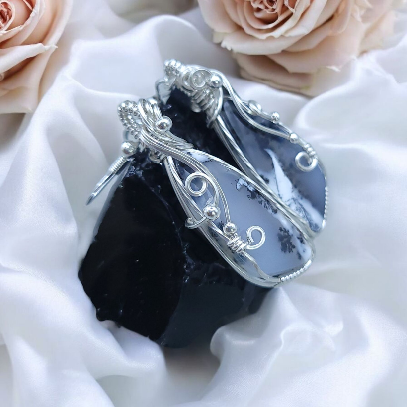 Sterling Silver Dendritic Agate Earrings