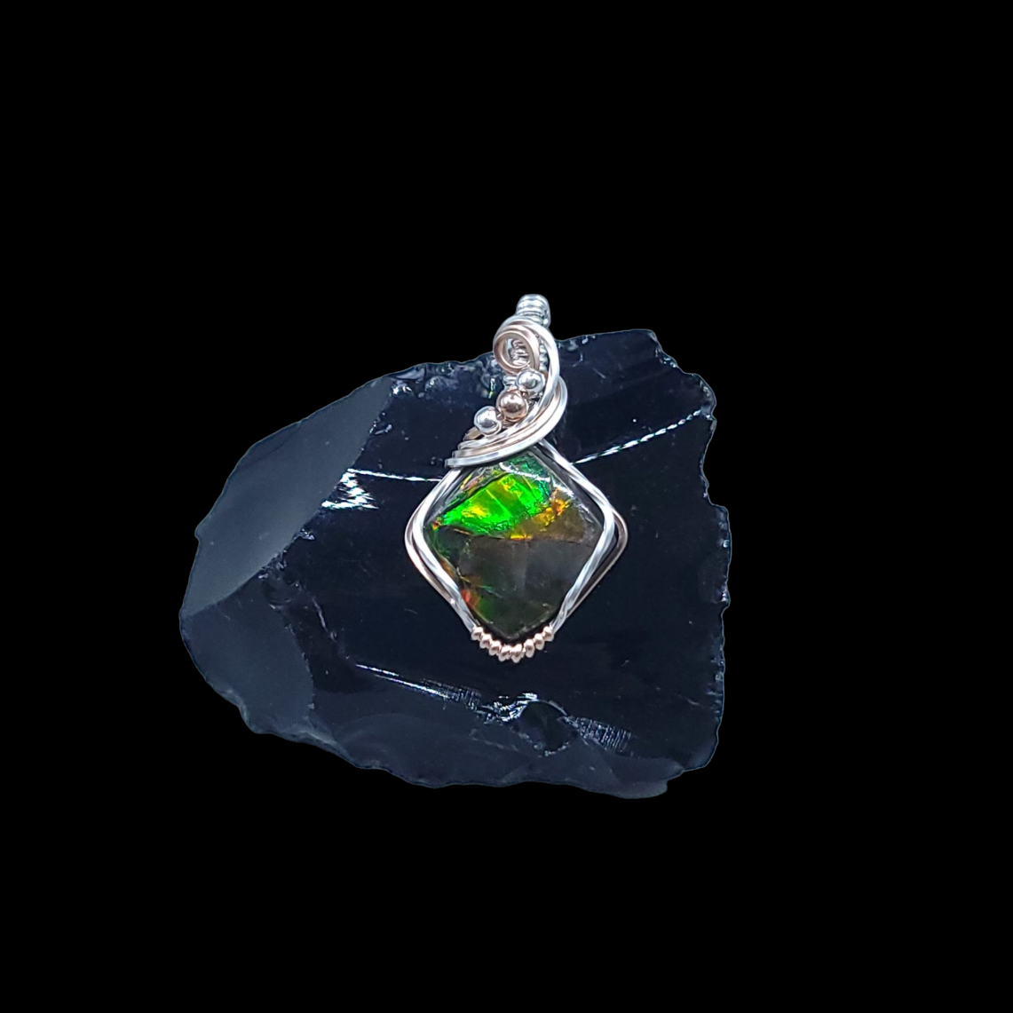 Mixed Metal Ammolite Pendant