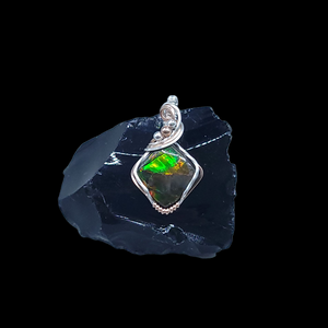 Mixed Metal Ammolite Pendant