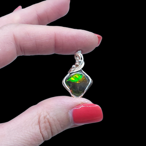 Mixed Metal Ammolite Pendant