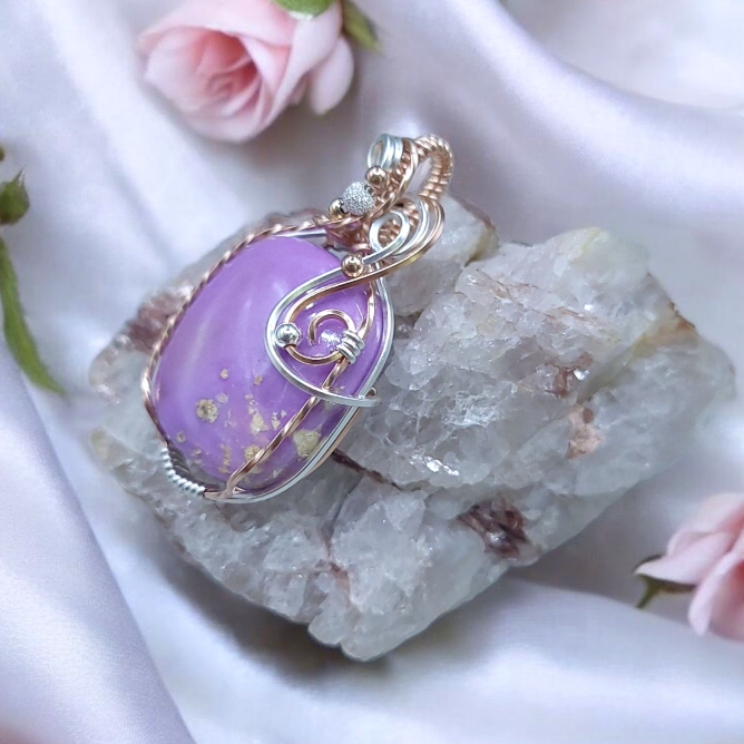 Mixed Metal Phosphosiderite Crystal Pendant