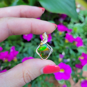 Mixed Metal Ammolite Pendant