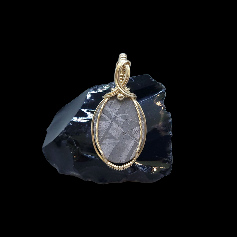 14k Yellow Gold Gibeon Meteorite Pendant
