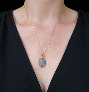 14k Yellow Gold Gibeon Meteorite Pendant