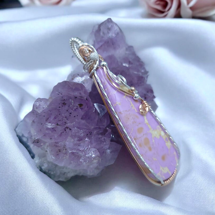 Mixed Metal Phosphosiderite Crystal Pendant