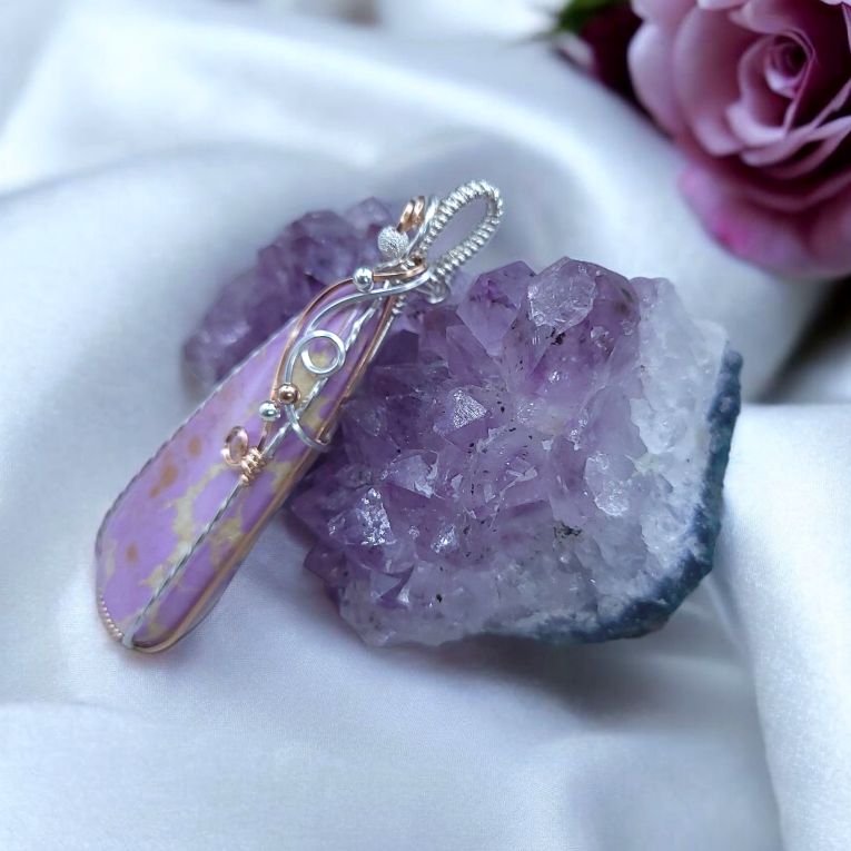 Mixed Metal Phosphosiderite Crystal Pendant