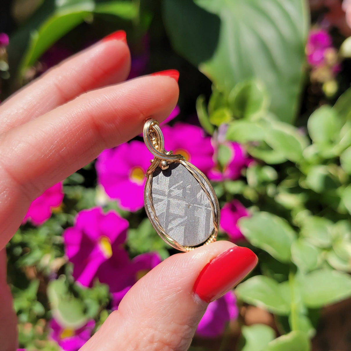 14k Yellow Gold Gibeon Meteorite Pendant