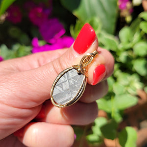14k Yellow Gold Gibeon Meteorite Pendant