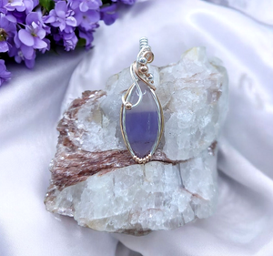 Mixed Metal Bi-color Lavender Fluorite Pendant