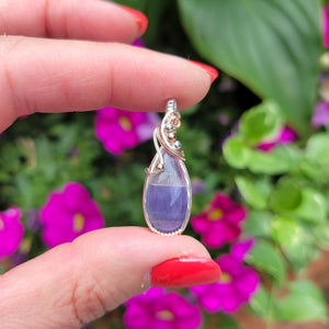 Mixed Metal Bi-color Lavender Fluorite Pendant