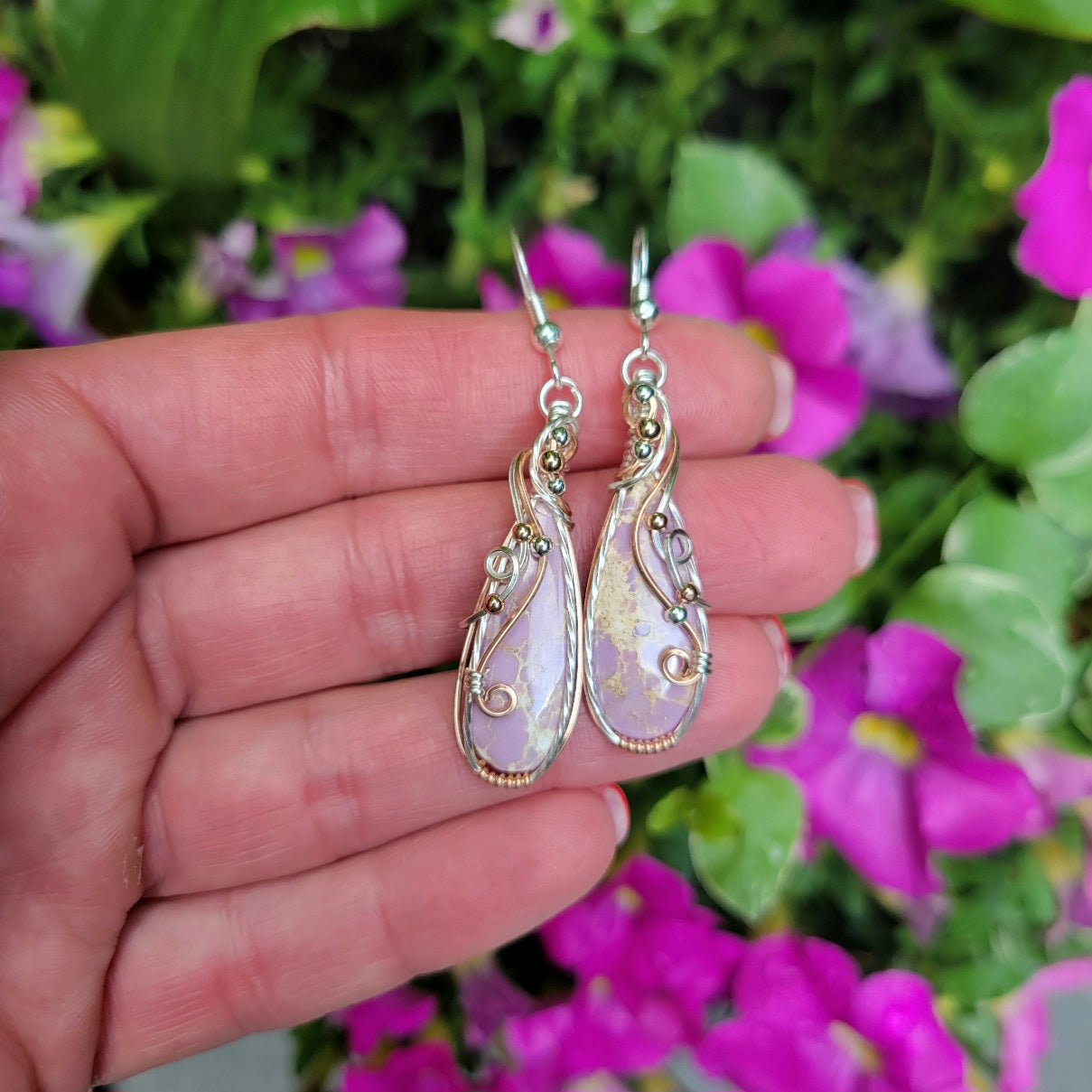 Mixed Metal Phosphosiderite Earrings