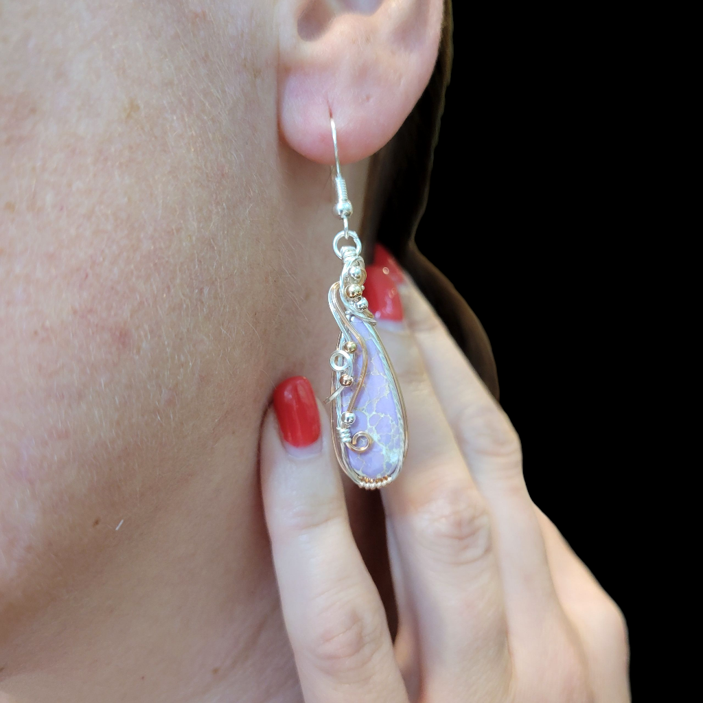 Mixed Metal Phosphosiderite Earrings