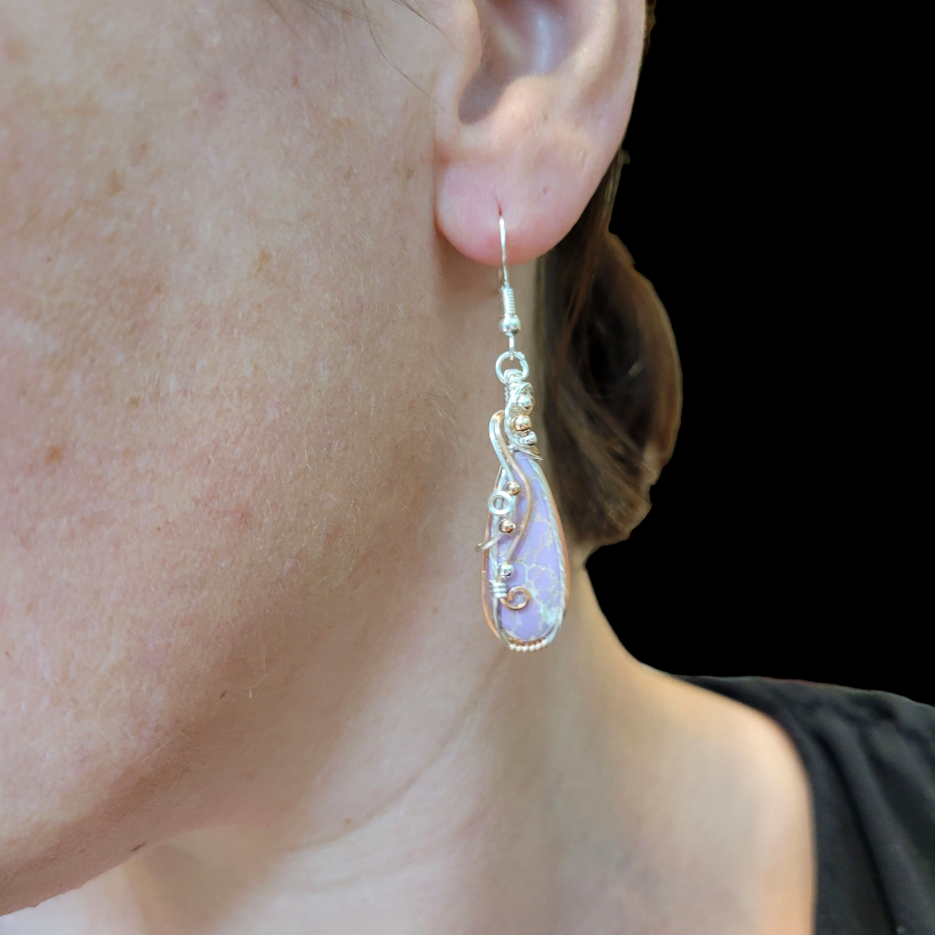 Mixed Metal Phosphosiderite Earrings