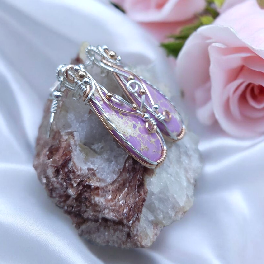 Mixed Metal Phosphosiderite Earrings