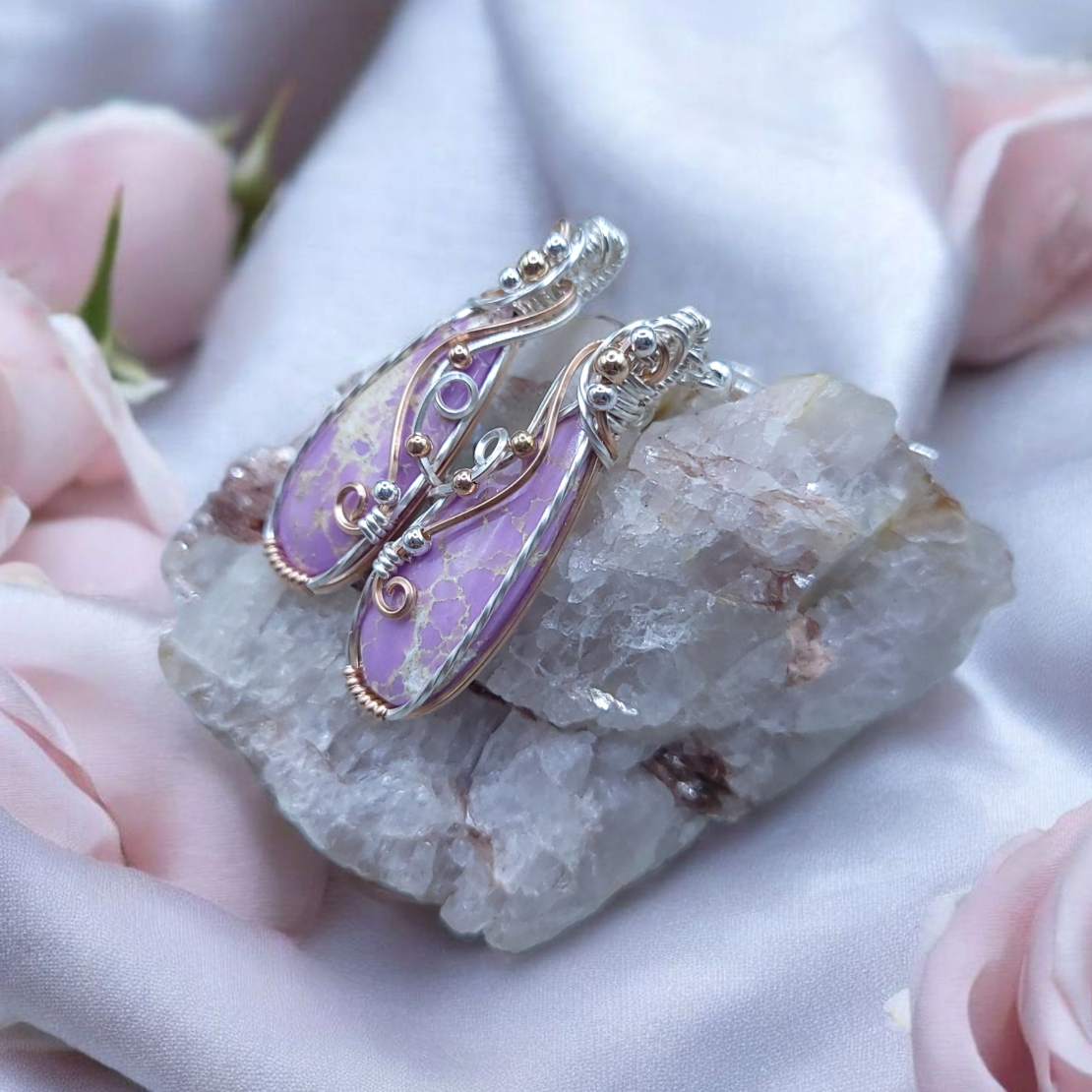 Mixed Metal Phosphosiderite Earrings