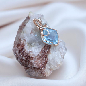 Mixed Metal Aquamarine Crystal Pendant