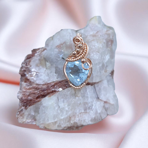 14K Rose Gold Filled Aquamarine Pendant