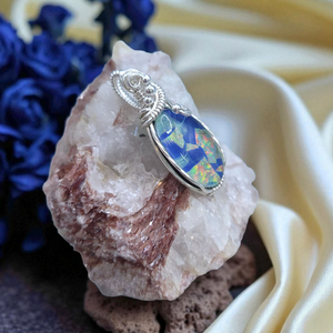 Sterling Silver Monarch Opal  Pendant