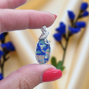 Sterling Silver Monarch Opal  Pendant