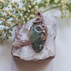 Imperial Rutilated Lodolite Copper Pendant