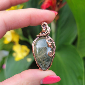 Imperial Rutilated Lodolite Copper Pendant