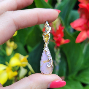 Mixed Metal Phosphosiderite/Citrine Pendant