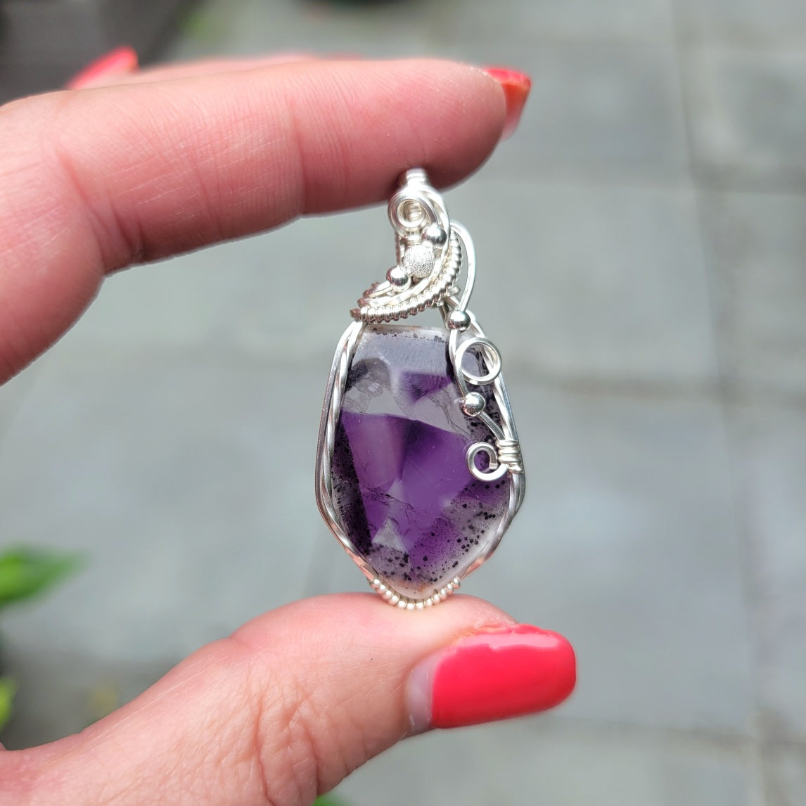 Sterling Silver Trapiche Amethyst Pendant