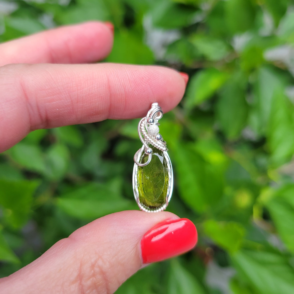 Sterling Silver Peridot Pendant