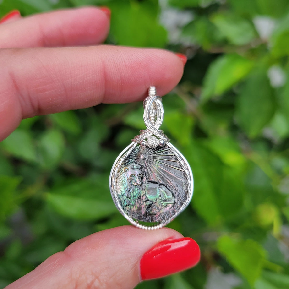 Sterling Silver Mother of Pearl Zodiac Pendant