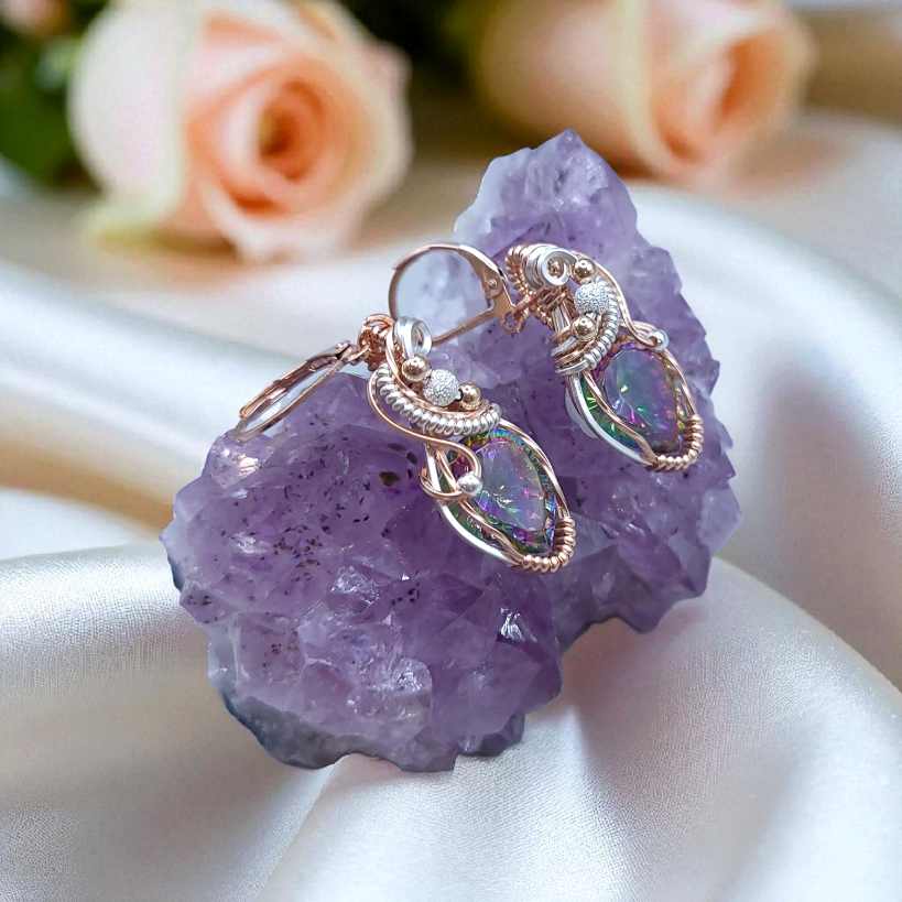 Mixed Metal Mystic Topaz Earrings